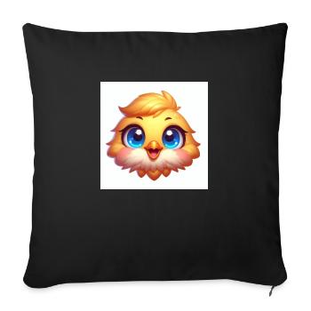 Sweet chick The cute chick with big eyes blue - Sofa pillowcase 17,3'' x 17,3'' (45 x 45 cm) - black - Front