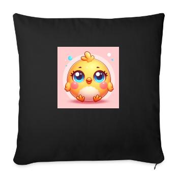Sweet Chick Le poussin rond mignon - Housse de coussin décorative 45 x 45 cm - noir - Devant