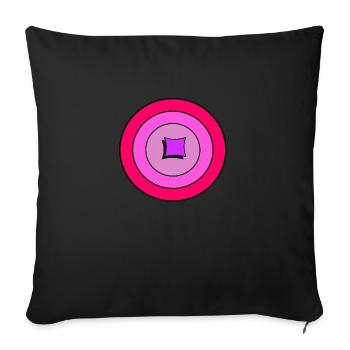 Emblem in shades of red in circles - Sofa pillowcase 17,3'' x 17,3'' (45 x 45 cm) - black - Front