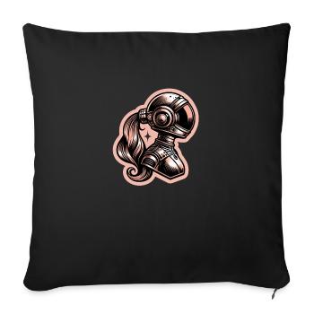 Space Woman - Sofa pillowcase 17,3'' x 17,3'' (45 x 45 cm) - black - Front