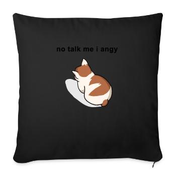 pas de parler moi je mème chat en colère - Housse de coussin décorative 45 x 45 cm - noir - Devant