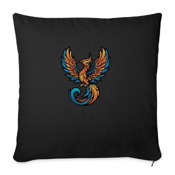 Colorful phoenix with wings gracefully flying - 1 - Sofa pillowcase 17,3'' x 17,3'' (45 x 45 cm) - black - Front
