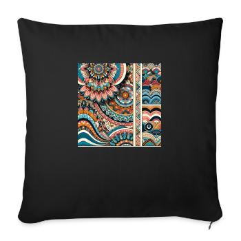 Traditional Japanese with African motifs - Sofa pillowcase 17,3'' x 17,3'' (45 x 45 cm) - black - Front