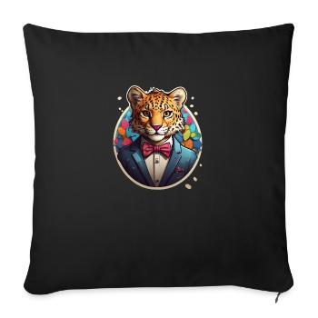 Drôle de tigre comique - Housse de coussin décorative 45 x 45 cm - noir - Devant