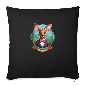 Funny Comic Kangaroo - Sofa pillowcase 17,3'' x 17,3'' (45 x 45 cm) - black - Front