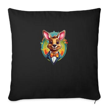 Funny Comic Kangaroo - Sofa pillowcase 17,3'' x 17,3'' (45 x 45 cm) - black - Front