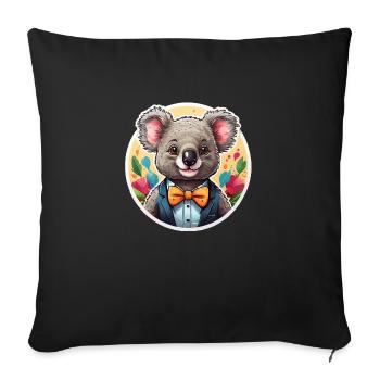 Funny Comic Koala - Sofa pillowcase 17,3'' x 17,3'' (45 x 45 cm) - black - Front