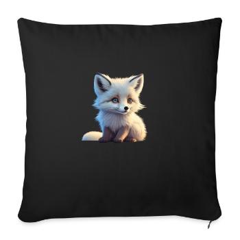 Süßer Polarfuchs – Flauschiges Baby & Kind Design - Sofakissenbezug 45 x 45 cm - Schwarz - Vorne