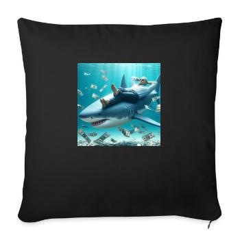 Automatic Earning - Shark 2 Product - Sofa pillowcase 17,3'' x 17,3'' (45 x 45 cm) - black - Front