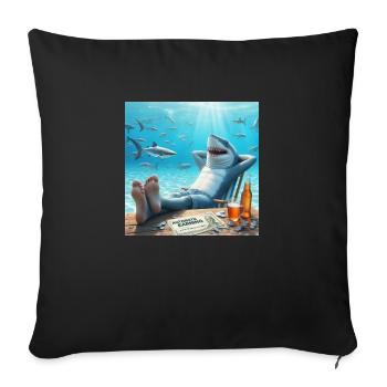 Automatic Earning - Shark 3 product - Sofa pillowcase 17,3'' x 17,3'' (45 x 45 cm) - black - Front