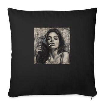 Fumée - Housse de coussin décorative 45 x 45 cm - noir - Devant