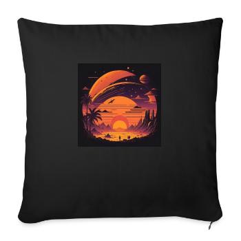 Sonnenuntergng - Sofakissenbezug 45 x 45 cm - Schwarz - Vorne