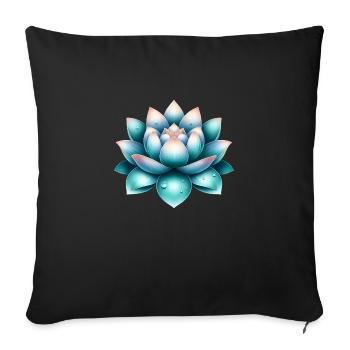 Serene Lotus Flower - Sofa pillowcase 17,3'' x 17,3'' (45 x 45 cm) - black - Front