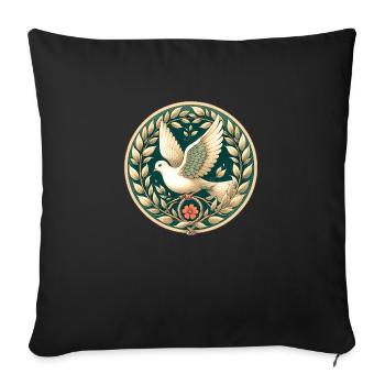 Colombe de la paix - Housse de coussin décorative 45 x 45 cm - noir - Devant