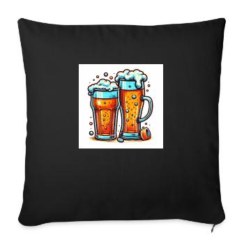 Bierglas - Sofakissenbezug 45 x 45 cm - Schwarz - Vorne