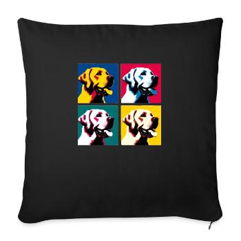 Pop Labrador Retriever Dog Portrait - Pet Portrait - Sofa pillowcase 17,3'' x 17,3'' (45 x 45 cm) - black - Front