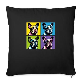 Pop French Bulldog Dog Portrait - Pet Portrait - Sofa pillowcase 17,3'' x 17,3'' (45 x 45 cm) - black - Front