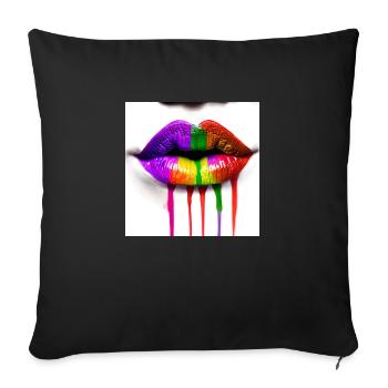 Rainbowkissmund 34 - Sofa pillowcase 17,3'' x 17,3'' (45 x 45 cm) - black - Front