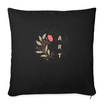 Art pour les artistes - Housse de coussin décorative 45 x 45 cm - noir - Devant