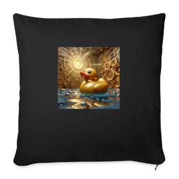 Bath Duck in Gold in Risograph Hyperrealism - Sofa pillowcase 17,3'' x 17,3'' (45 x 45 cm) - black - Front