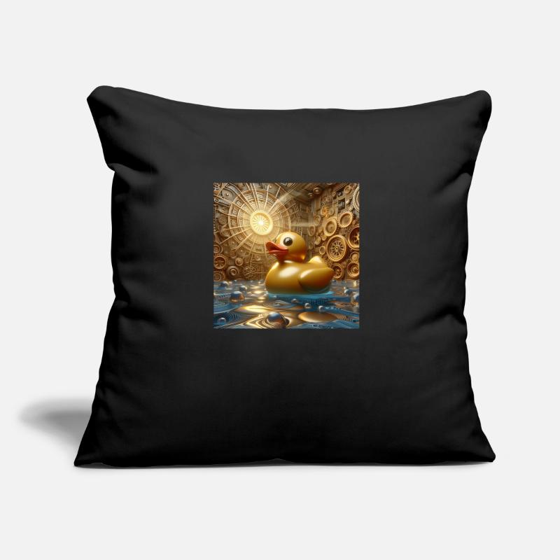 Bath Duck in Gold in Risograph Hyperrealism Sofa pillowcase 17,3'' x 17,3'' (45 x 45 cm)