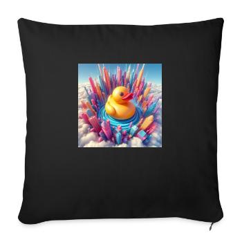 Baigner le canard dans un monde abstrait surréaliste - Housse de coussin décorative 45 x 45 cm - noir - Devant