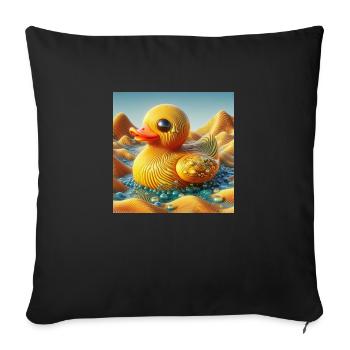 Canard baignant dans un monde surréaliste : l’espace liminal - Housse de coussin décorative 45 x 45 cm - noir - Devant