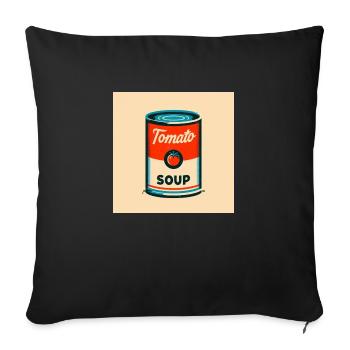 Tomato tin in risography retro design - Sofa pillowcase 17,3'' x 17,3'' (45 x 45 cm) - black - Front