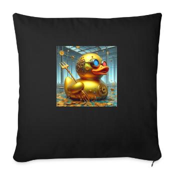 Canard de bain Or Surréaliste Steampunk Abstrait - Housse de coussin décorative 45 x 45 cm - noir - Devant