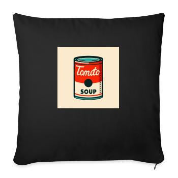 Tomato Soup Can in Risograph - Sofa pillowcase 17,3'' x 17,3'' (45 x 45 cm) - black - Front