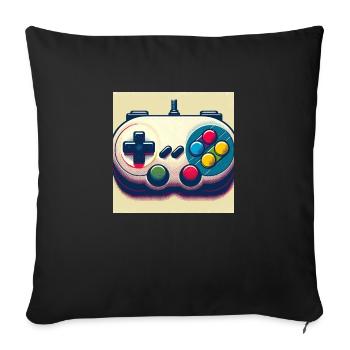 Retro Gamepad in Risograph - Sofa pillowcase 17,3'' x 17,3'' (45 x 45 cm) - black - Front