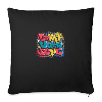 Graffiti - Sofa pillowcase 17,3'' x 17,3'' (45 x 45 cm) - black - Front