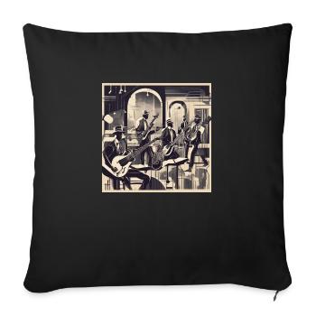 Harmonie Urbaine en Noir et Blanc - Housse de coussin décorative 45 x 45 cm - noir - Devant