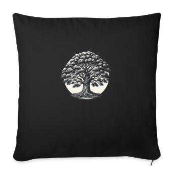 Eternal Wisdom Tree - Sofa pillowcase 17,3'' x 17,3'' (45 x 45 cm) - black - Front