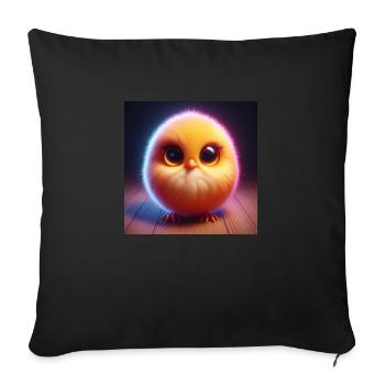 Chick 3D Hyperrealism in Pastel Colors - Sofa pillowcase 17,3'' x 17,3'' (45 x 45 cm) - black - Front