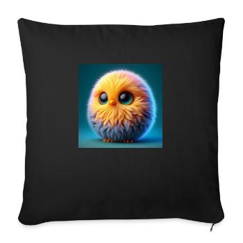 Chick Bird dans l’hyperréalisme 3D - Housse de coussin décorative 45 x 45 cm - noir - Devant