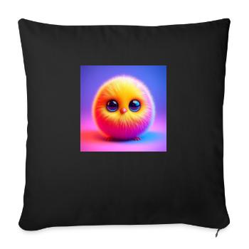 Chick in 3d with big eyes in pastel colors - Sofa pillowcase 17,3'' x 17,3'' (45 x 45 cm) - black - Front