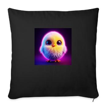 Chick 3D Hyperrealism Pastel Colors - Sofa pillowcase 17,3'' x 17,3'' (45 x 45 cm) - black - Front