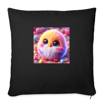Poussins 3D Hyperréalisme Jaune Blanc avec des boules - Housse de coussin décorative 45 x 45 cm - noir - Devant