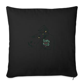 Amis pas de nourriture Veau pour les végétaliens - Housse de coussin décorative 45 x 45 cm - noir - Devant