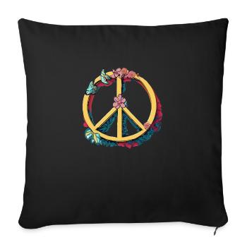 Peace Flight: Blossom Magic with Butterflies - Sofa pillowcase 17,3'' x 17,3'' (45 x 45 cm) - black - Front