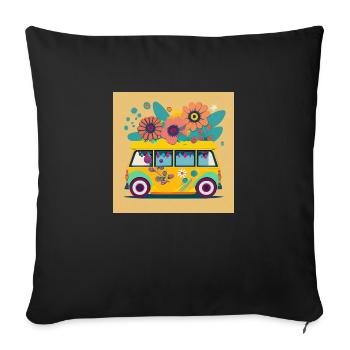 Sunbeam Express : la magie des fleurs au pastel - Housse de coussin décorative 45 x 45 cm - noir - Devant