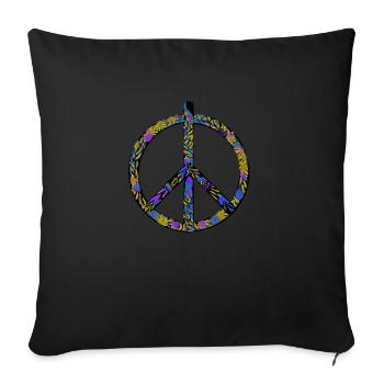 Abstract Harmony: Yellow-Blue Peace Rush - Sofa pillowcase 17,3'' x 17,3'' (45 x 45 cm) - black - Front