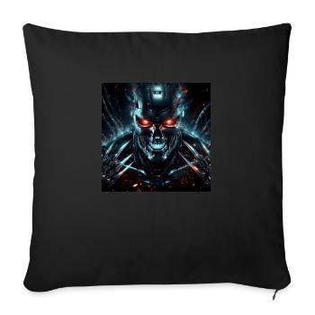 Hyperréalisme cyborg avec des griffes - Housse de coussin décorative 45 x 45 cm - noir - Devant