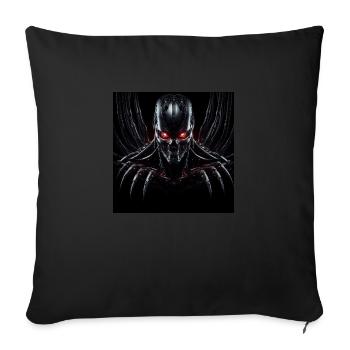 Cyborg avec des griffes et des yeux rouges sur HG foncé - Housse de coussin décorative 45 x 45 cm - noir - Devant