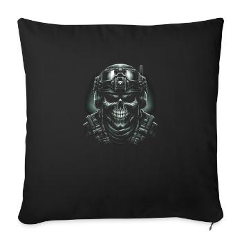 Soldier's Skull - Sofa pillowcase 17,3'' x 17,3'' (45 x 45 cm) - black - Front