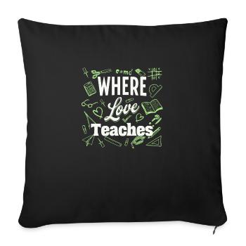 Mom Dad Teacher Homeschool Student Love Education - Sofa pillowcase 17,3'' x 17,3'' (45 x 45 cm) - black - Front