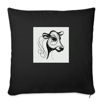 Cow Drawn - Sofa pillowcase 17,3'' x 17,3'' (45 x 45 cm) - black - Front
