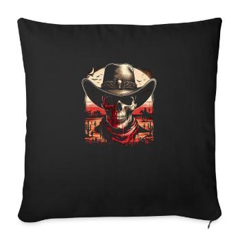 Sunset of the Lone Gunslinger - Sofa pillowcase 17,3'' x 17,3'' (45 x 45 cm) - black - Front