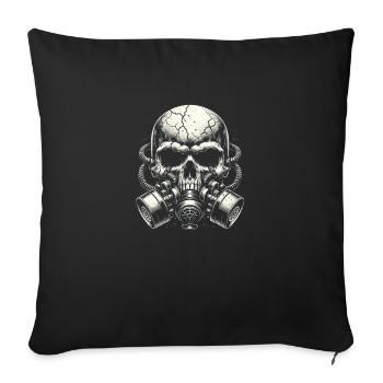 Zerbrochener Schädel mit zwei Filtern - Sofakissenbezug 45 x 45 cm - Schwarz - Vorne